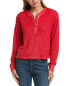 Chaser Burnout Waffle Thermal Casey Henley Women's Red M