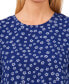 Фото #4 товара Women's Printed 3/4-Tie Sleeve Crew Neck Blouse