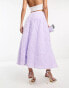 ASOS DESIGN fluffy glitter midi skirt in lilac lila, 36 - фото #3