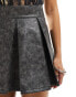 Фото #10 товара ASOS DESIGN leather look pleated mini skirt in washed grey - GREY