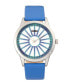 ფოტო #1 პროდუქტის Unisex Electric Blue Leatherette Strap Watch 41mm