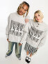 Фото #3 товара COLLUSION Unisex photo polaroid front print oversized sweatshirt in grey marl