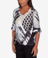 ფოტო #3 პროდუქტის Women's Opposites Attract V-Neck Floral Dot Top