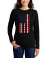 ფოტო #1 პროდუქტის Women's Word Art Heart Flag Long Sleeve T-Shirt