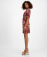 ფოტო #4 პროდუქტის Petite Printed Surplice-Neck Sheath Dress