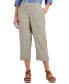 Фото #1 товара Petite 100% Linen Pull-On Cropped Pants, Created for Macy's