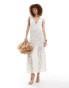 Фото #1 товара Amy Lynn linen maxi dress with crochet skirt in cream