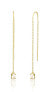 Elegant long gold-plated earrings with zircons SVLE1846X75GO00