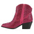 Corkys Shine Bright Rhinestone Pull On Round Toe Booties Womens Pink Dress Boots