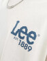 Lee back logo print loose fit t-shirt in ecru