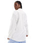 COLLUSION Plus oversized linen beach shirt in white