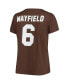 ფოტო #2 პროდუქტის Women's Baker Mayfield Brown Cleveland Browns Plus Size Name and Number V-Neck T-shirt