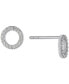 ფოტო #1 პროდუქტის Cubic Zirconia Circle Stud Earrings in Sterling Silver, Created for Macy's
