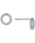 Фото #1 товара Cubic Zirconia Circle Stud Earrings in Sterling Silver, Created for Macy's