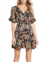 Adelyn Rae 155710 Women's Floral Penelope Ruffle Dress Navy Multi Sz. Medium