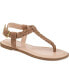 ფოტო #1 პროდუქტის Women's Genevive T Strap Flat Sandals