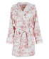 Фото #4 товара Women's Marble Luxe Fleece Plush Pom Pom Robe