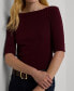 ფოტო #3 პროდუქტის Women's Cotton-Blend Boatneck Top