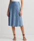 ფოტო #1 პროდუქტის Petite Printed Satin Midi Skirt