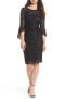 Фото #2 товара Morgan & Co. 158708 Women's Lace Sheath Dress 3/4 Sleeve Black Sz. 7