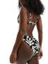 New Look high waist printed bikini bottoms in black 40 - фото #5