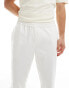 Another Influence linen mix tapered trousers in off white