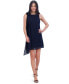 ფოტო #1 პროდუქტის Petite Draped-Shoulder Boat-Neck Mini Dress