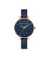 Women's Floral Dial Blue Stainless Steel Mesh Strap Watch, 32mm