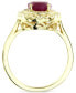 ფოტო #3 პროდუქტის Sapphire (2 ct. t.w.) & White Topaz (1/2 ct. t.w.) Halo Ring in Gold-Plated Sterling Silver (Also in Ruby & Emerald)