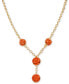 Patricia Nash gold-Tone Carved Rose Lariat Necklace, 18" + 3" extender