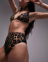 Topshop mix and match high waist high leg bikini bottoms in leopard print Леопардовый, 34 - фото #8