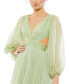 ფოტო #3 პროდუქტის Women's Pleated Cut Out Long Sleeve Lace Up Tiered Gown