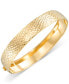 ფოტო #1 პროდუქტის Textured Wide Round Flexible Bangle Bracelet in 10k Gold