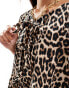 ONLY bow detail puff sleeve mini dress in leopard print