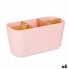 Фото #1 товара Держатель для зубной щетки розового цвета из бамбука Berilo 21 x 10 x 9 см (6 штук)