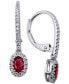 Фото #1 товара Ruby (1/2 ct. t.w.) & Diamond (1/5 ct. t.w.) Drop Earrings in 14k White Gold