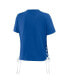 ფოტო #4 პროდუქტის Women's Royal Chicago Cubs Side Lace-Up Cropped T-shirt