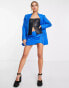 Only curved hem mini skirt co-ord in bright blue 34 - фото #6