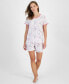 Women's Short-Sleeve Pajamas Set, Created for Macy's