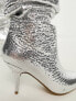 Azalea Wang Seira ruched over the knee boot in silver