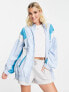 Фото #2 товара Bailey Rose vintage style track top jacket in light blue panels