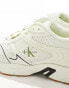 Calvin Klein Jeans retro tennis trainers in cream and black