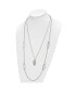 Chisel leaf Pendant on 25.5 inch Double Strand Cable Chain Necklace