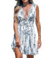 ფოტო #1 პროდუქტის Women's Floral Print Tie Front Cover-Up Beach Dress