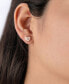 ფოტო #2 პროდუქტის Clear Cubic Zirconia and Pink Enameled Heart Stud Earrings