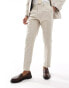 Shelby and Sons wainwright suit trousers in stone with windowpane check Бежевый, W28 L30 - фото #3