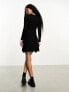 Фото #7 товара Only Petite mini knitted skater dress in black