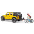 Фото #11 товара Игрушечный транспорт Bruder Jeep Wrangler Unlimited Rubicon с горным велосипедом и фигуркой велосипедиста