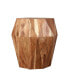 Фото #6 товара Bon 22 Inch Artisanal End Side Table, Multifaceted Solid Acacia Wood, Octagon Top, Natural Brown