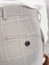 Jack & Jones Premium slim fit suit trousers in light grey check